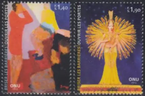UNO Genf MiNr. 832-33 Barrieren durchbrechen, Türen öffnen (2 Werte)