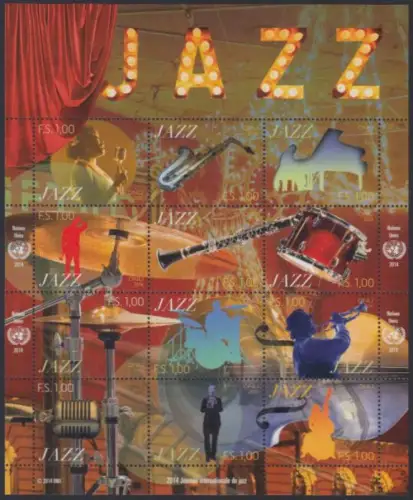 UNO Genf MiNr. Zd.bogen 848-59 Int.Tag des Jazz