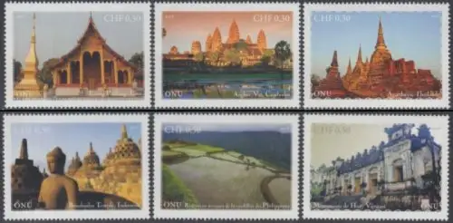 UNO Genf MiNr. 914-19 UNESCO-Welterbe Südostasien (6 Werte)