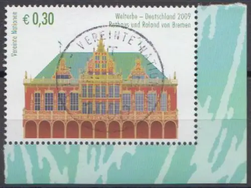 UNO Wien Mi.Nr. 599 UNESCO-Welterbe, Deutschland, Rathaus Bremen m.Roland (0,30)