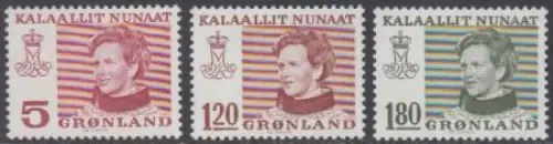 Grönland Mi.Nr. 106-08 Freim. Königin Margrethe II (3 Werte)