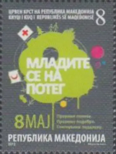 Makedonien Zwangszuschlagsm.Mi.Nr. 161 Woche des Roten Kreuzes, Erdkugel (8)