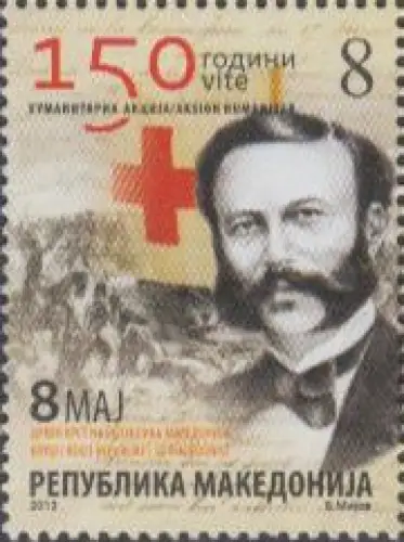 Makedonien Zwangszuschlagsm.Mi.Nr. 165 Woche des Roten Kreuzes, Henri Dunant (8)