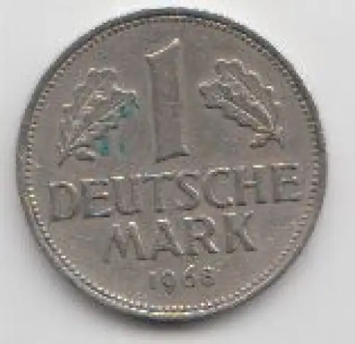 1 DM Kursmünze 1968, Prägebuchstabe D