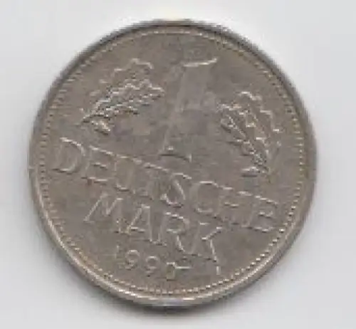 1 DM Kursmünze 1990, Prägebuchstabe D