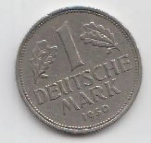 1 DM Kursmünze 1950, Prägebuchstabe F