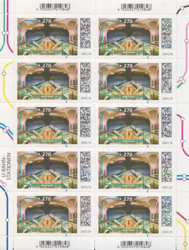 D,Bund Mi.Nr. 3594 U-Bahn-Station Frankfurt Westend (Klbg.)