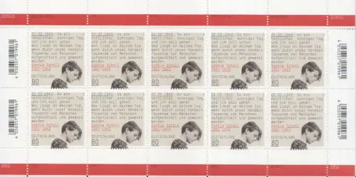 D,Bund Mi.Nr. 3606 Sophie Scholl (Klbg.)