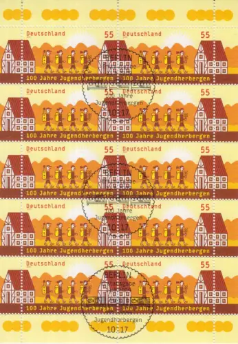 D,Bund Mi.Nr. 2753 100 Jahre Jugendherbergen (Klbg.)