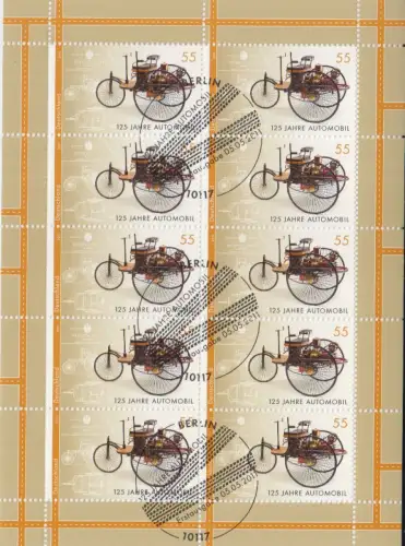 D,Bund Mi.Nr. 2867 125 J. Automobil, Benz-Patent-Motorwagen (Klbg.)