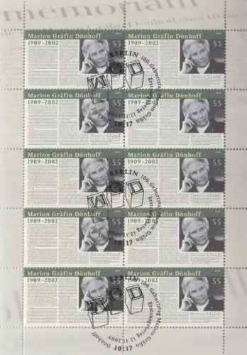 D,Bund Mi.Nr. 2766  100. Geburtstag von Marion Gräfin Dönhoff (Klbg.)