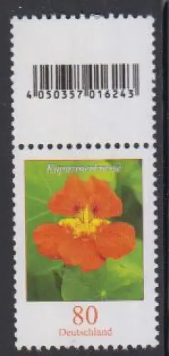 D,Bund MiNr. 3469 + EAN Freim. Blumen, Große Kapuzinerkresse (80)