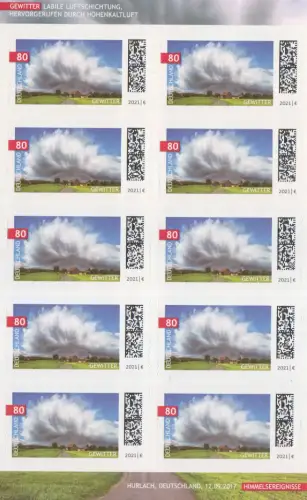 D,Bund Mi.Nr. 3617, Himmelsereignisse Gewitterwolke (Folienbl.107)