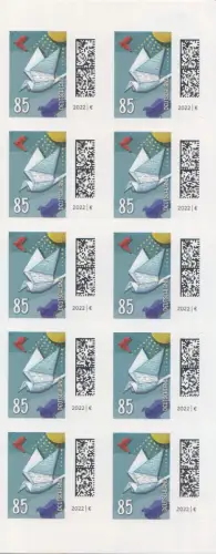 D,Bund Mi.Nr. 3652 (Folienblatt 114) Welt der Briefe, Brieftaube, skl. (85)