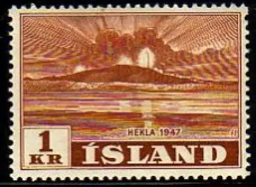 Island Mi.Nr. 252 Freim. Ausbruch des Vulkans Hekla (1)