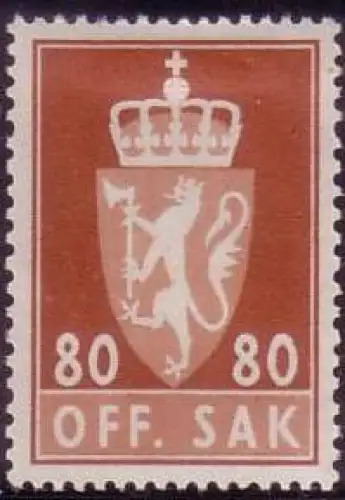Norwegen Dienstmarke Mi.Nr. 81x Staatswappen (normales Papier) (80)