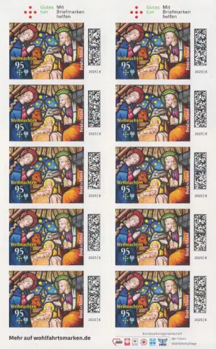 D,Bund Mi.Nr. FB 151 Kirchenfenster Nikolaus-Gallus-Kap. Regensburg (Mi.Nr.3936)