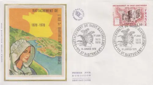 Frankreich MiNr. 2067, 100 Jahre westindische Insel Saint-Barthélemy  (1,10)