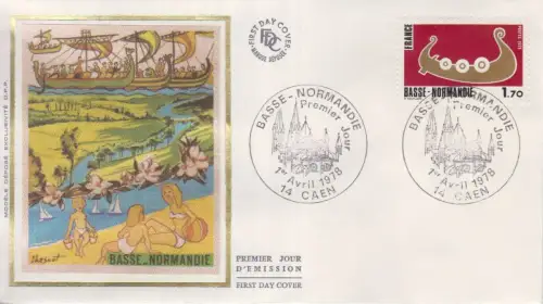 Frankreich MiNr. 2091 Normannisches Kriegsschiff, Symbol für die Basse-Normandie