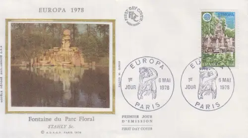 Frankreich MiNr. 2098 Europa 1978 Brunnen im Blumenpark von Paris (1,40)