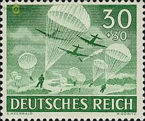 D,Dt.Reich Mi.Nr. 840 Heldengedenktag, Fallschirmjäger (30+30)