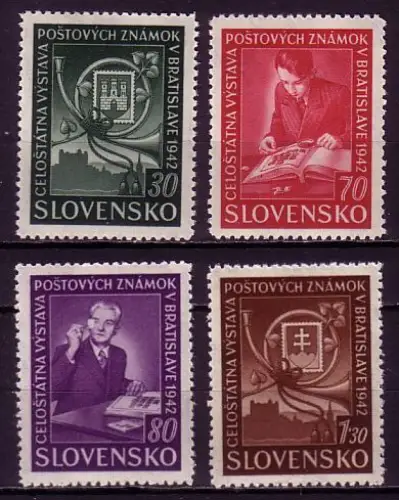 Slowakei Mi.Nr. 98-101 Briefmarkenausstellung Preßburg (Bratislava) (4 Werte)
