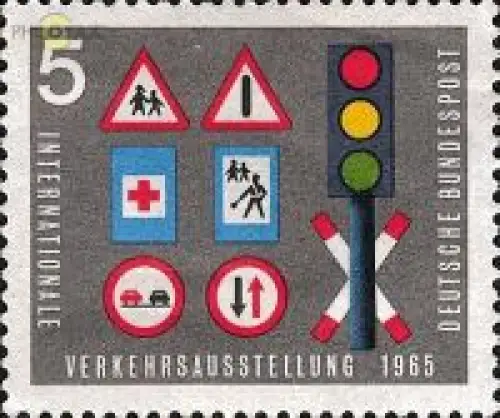 D,Bund Mi.Nr. 468 Int.Verkehrsausstellung, Verkehrsschilder Ampel (5)