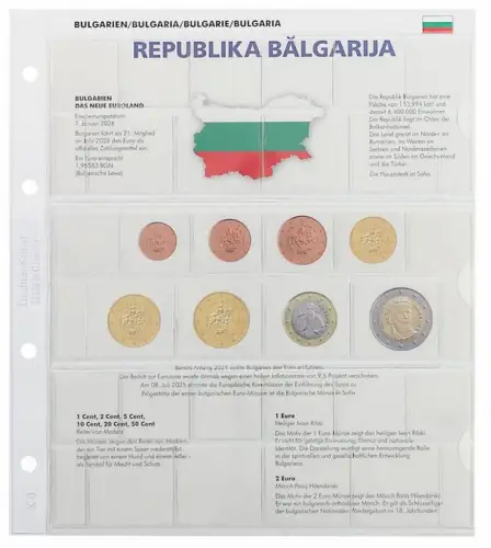 Lindner Vordruckblatt karat EURO-Kursmünzen-Sätze: Bulgarien 