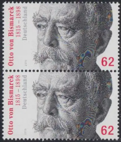 D,Bund Mi.Nr. 3145 Paar 200.Geb.Otto von Bismarck, senkrechtes Paar (2 x 62)
