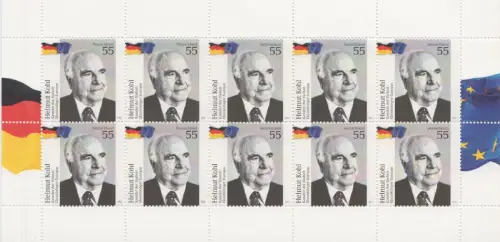 D,Bund Mi.Nr. 2960 Helmut Kohl, Bundeskanzler, Ehrenbürger Europas (Klbg.)