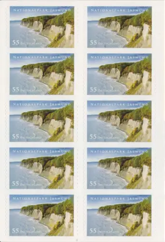 D,Bund Mi.Nr. Folienblatt 18 (2908) Nationalpark Jasmund, Rügen, skl.