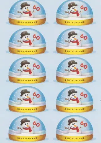 D,Bund Mi.Nr. Folienbaltt 41 Schneemann in Schneekugel, skl.