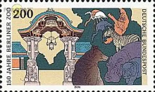 D,Bund Mi.Nr. 1735 Zootriere, Eingang zum Zoo Berlin (200)