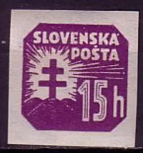Slowakei Mi.Nr. 60Y Zeitungsmarken, ungez., mit Wz. 1 (15 H)