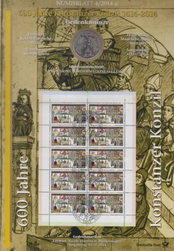 D,Bund, 600 Jahre Konstanzer Konzil (Numisblatt 4/2014)