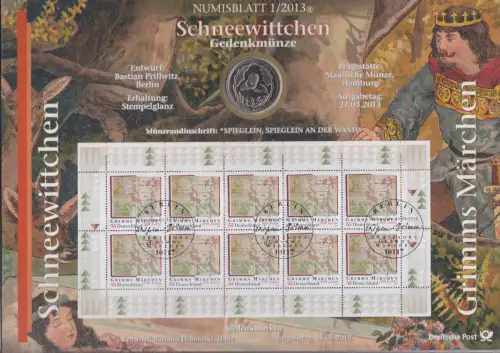D,Bund, Schneewittchen (Numisblatt 1/2013)