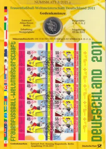 D,Bund, Fußball-WM der Frauen  (Numisblatt 3/2011)