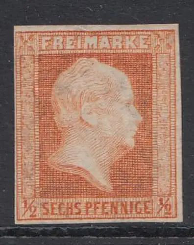 Preußen, Mi.Nr. 1 ND II, Neudruck II mit Wz. 1, König Friedrich-Wilhelm IV.