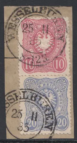 D,Dt.Reich Mi.Nr. 41 + 42, Reichsadler im Oval, gestempelt "Wesselburen"