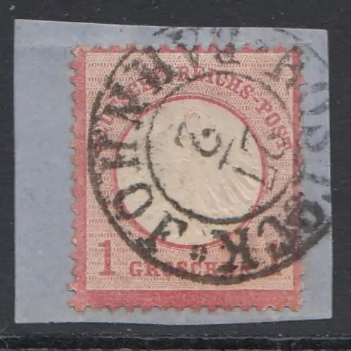 D,Dt.Reich Mi.Nr. 4 Adler mit kleinem Brustschild, gestempelt "Rostock-Bahnhof"