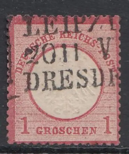 D,Dt.Reich Mi.Nr. 4 Adler mit kleinem Brustschild, gest. "Leipzig - Dresden"
