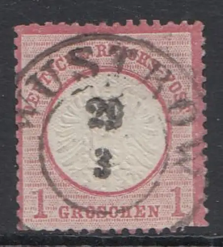 D,Dt.Reich Mi.Nr. 19 Adler mit großem Brustschild, gestempelt "Wustrow"