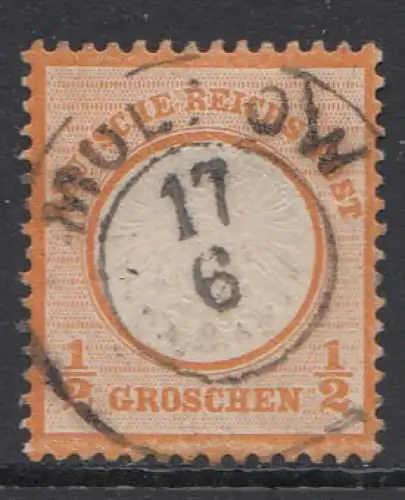 D,Dt.Reich Mi.Nr. 18 Adler mit großem Brustschild, gestempelt "Molzow"