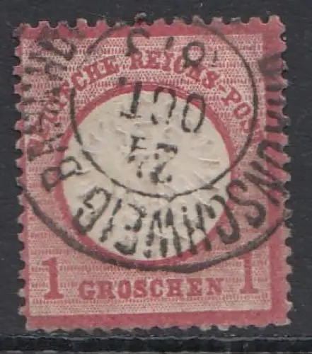 D,Dt.Reich Mi.Nr. 19 Adler, großes Brustschild gestempelt "Braunschweig-Bahnhof"