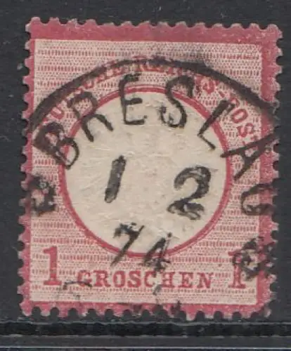 D,Dt.Reich Mi.Nr. 19 Adler mit großem Brustschild, gestempelt "Breslau"