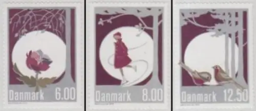 Dänemark Mi.Nr. 1758-60BA Winterstimmung Weihnachtsillustrationen skl. (3 Werte)