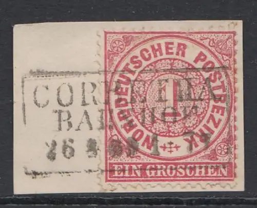 Nordt. Postbezirk MiNr. 16 gestempelt "Corbetha Bahnhof"