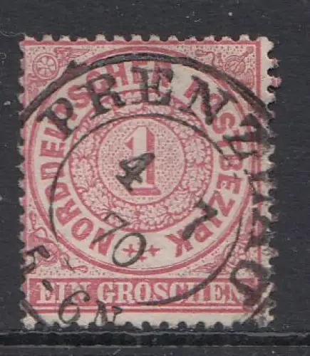 Nordt. Postbezirk MiNr. 16 gestempelt "Prenzlau"