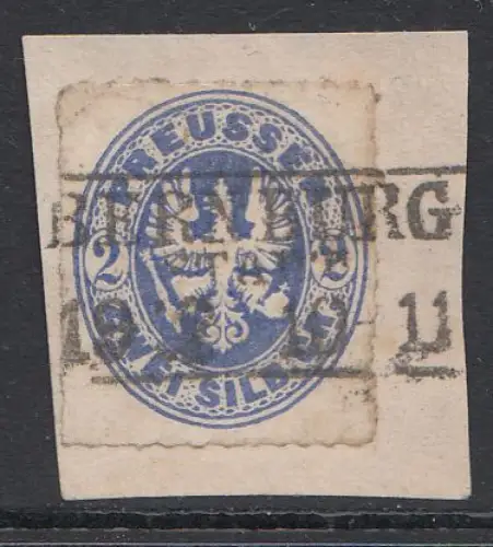 Preußen, Mi.Nr. 17, Preußischer Adler im Oval, gestempelt "Bernburg"