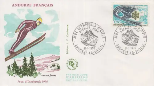 Andorra frz. Mi.Nr. 272 Olympia Innsbruck, Skiabfahrtslauf (1,20)